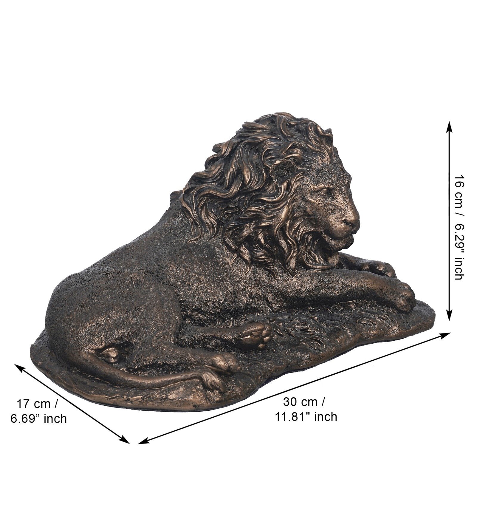 Lion Gold Polyresin Figurine